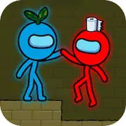 Скачать Red and Blue Stickman : Animat Взломанная [MOD Много монет] и [MOD Меню] на Андроид