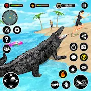 Скачать Animal Crocodile Attack Sim Взломанная [MOD Бесконечные монеты] и [MOD Меню] на Андроид