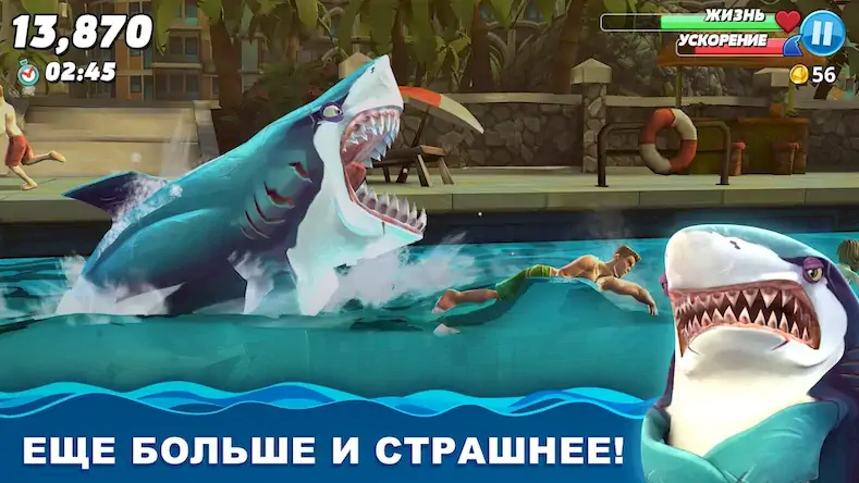 Скачать Hungry Shark World Взломанная [MOD Всё открыто] APK на Андроид