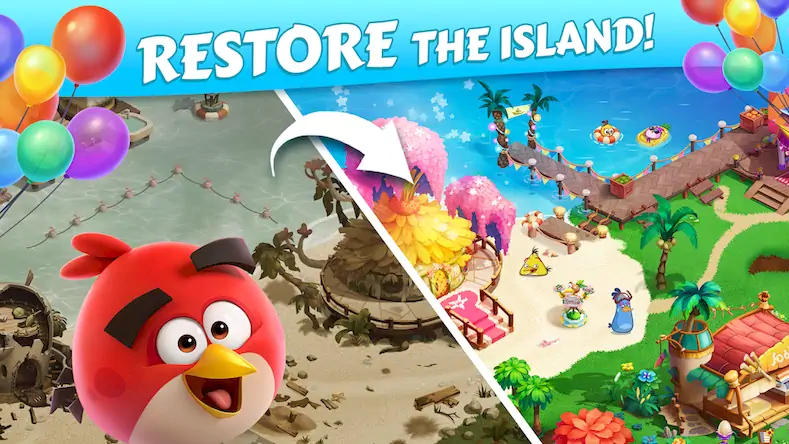 Скачать Angry Birds Island Взломанная [MOD Много монет] APK на Андроид