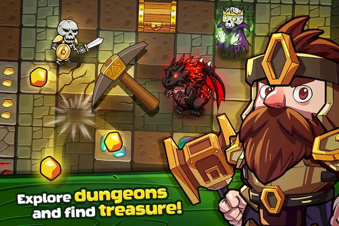 Скачать Mine Quest: Dwarven Adventure Взломанная [MOD Всё открыто] APK на Андроид
