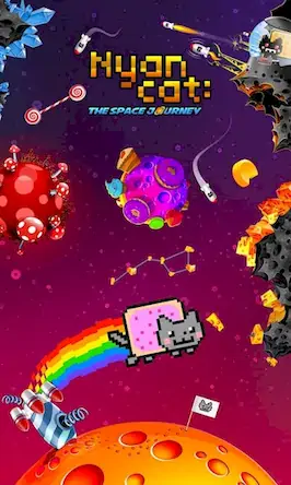 Скачать Nyan Cat: The Space Journey Взломанная [MOD Бесконечные деньги] APK на Андроид
