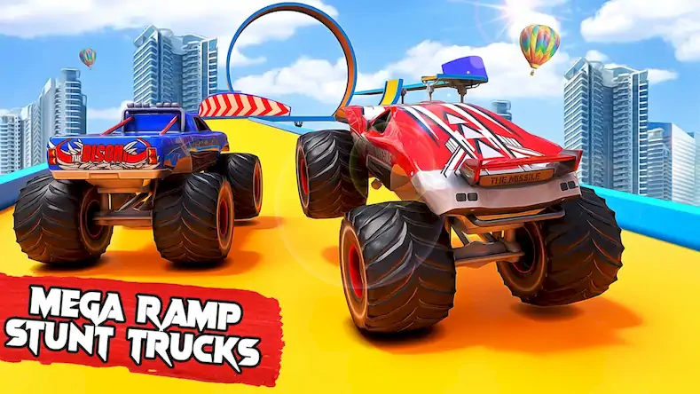Скачать Monster Truck Stunt- Car Games Взломанная [MOD Unlocked] APK на Андроид