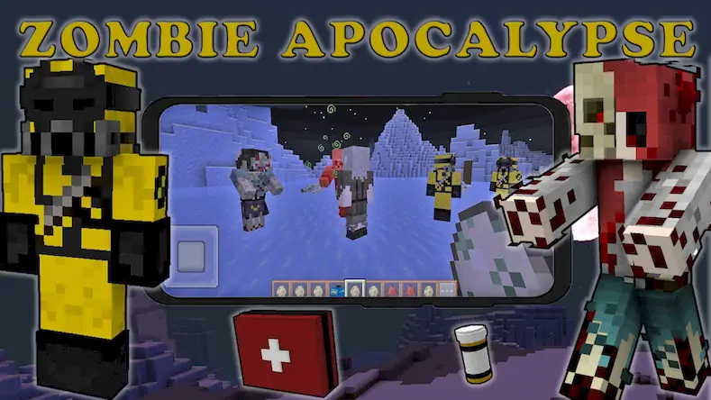 Скачать Zombie Apocalypse Craft Mod Взломанная [MOD Всё открыто] APK на Андроид