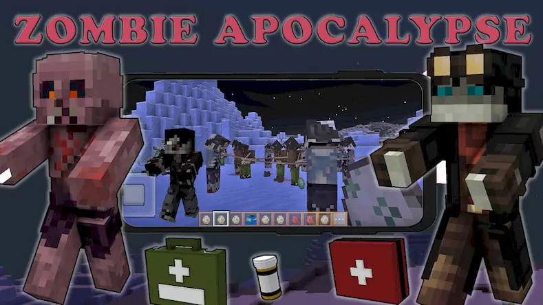 Скачать Zombie Apocalypse Craft Mod Взломанная [MOD Всё открыто] APK на Андроид