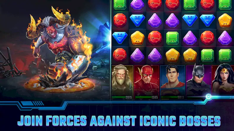 Скачать DC Heroes & Villains: Match 3 Взломанная [MOD Бесконечные монеты] APK на Андроид