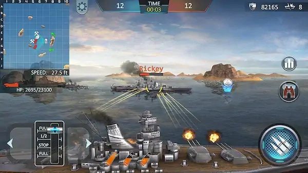 Скачать Атака военных кораблей 3D Взломанная [MOD Бесконечные деньги] APK на Андроид