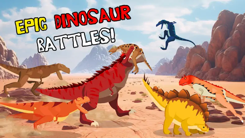 Скачать T-Rex Fights Dinosaurs Взломанная [MOD Много монет] APK на Андроид