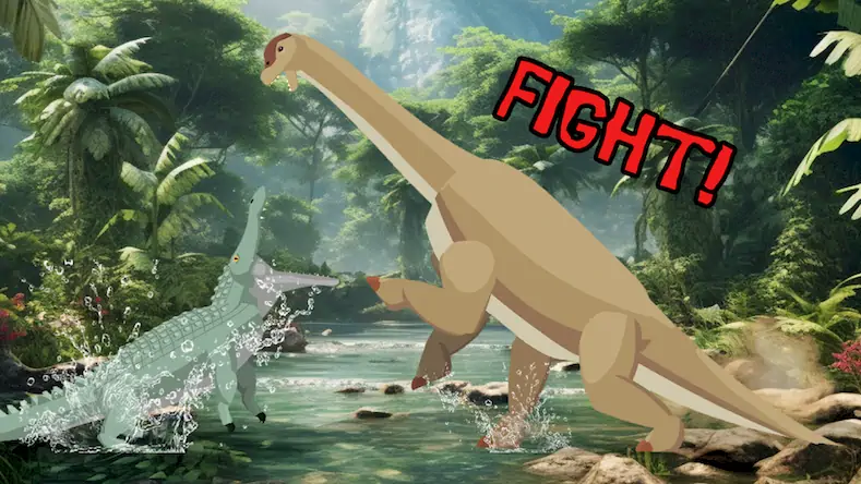 Скачать T-Rex Fights Dinosaurs Взломанная [MOD Много монет] APK на Андроид