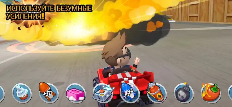 Скачать Boom Karts Multiplayer Racing Взломанная [MOD Всё открыто] APK на Андроид