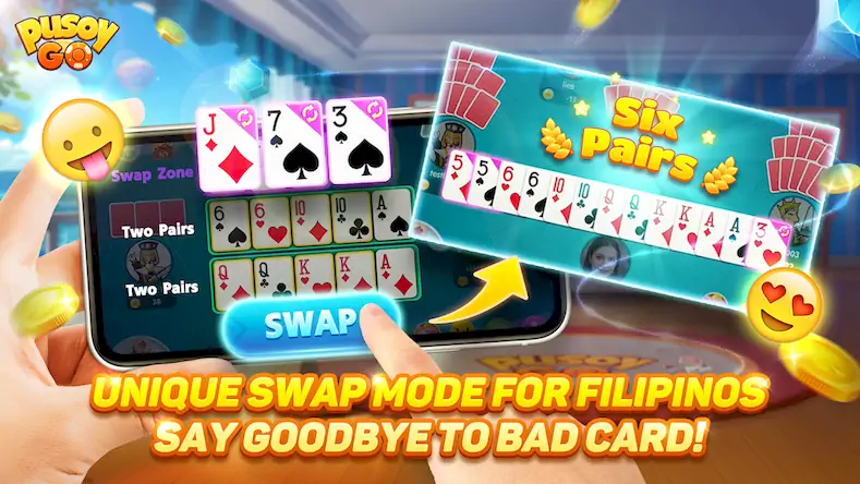 Скачать Pusoy Go-Competitive 13 Cards Взломанная [MOD Много монет] APK на Андроид