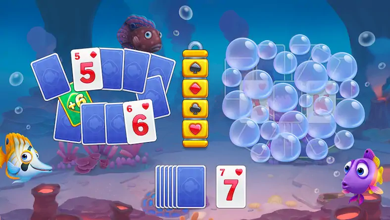 Скачать Solitaire TriPeaks Fish Взломанная [MOD Unlocked] APK на Андроид