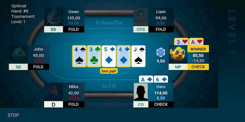 Скачать Offline Poker AI - PokerAlfie Взломанная [MOD Много денег] APK на Андроид