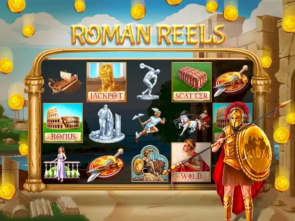 Скачать Rome Slots Casino Machine Взломанная [MOD Много монет] APK на Андроид