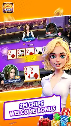Скачать Poker Fever - Win your Fame Взломанная [MOD Много монет] APK на Андроид