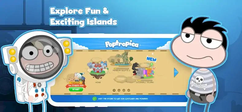 Скачать Poptropica: Fun Kids Adventure Взломанная [MOD Unlocked] APK на Андроид