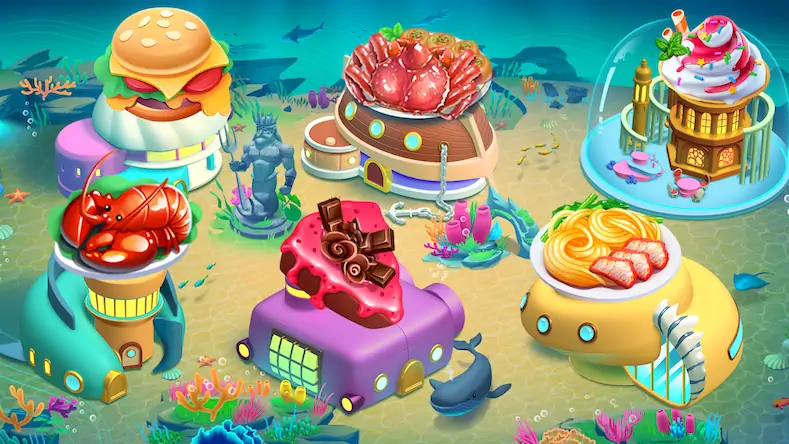 Скачать Cooking Aquarium - A Star Chef Взломанная [MOD Много монет] APK на Андроид