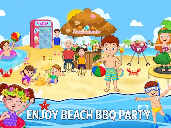 Скачать Мини Городок: пляж пикник игра Взломанная [MOD Всё открыто] APK на Андроид