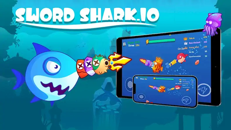 Скачать Sword Shark.io - Hungry Shark Взломанная [MOD Много монет] APK на Андроид