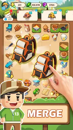 Скачать Campsite Craze: Puzzle Merge Взломанная [MOD Бесконечные монеты] APK на Андроид