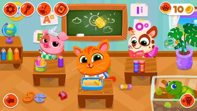 Скачать Bubbu School (котик бубу) Взломанная [MOD Всё открыто] APK на Андроид