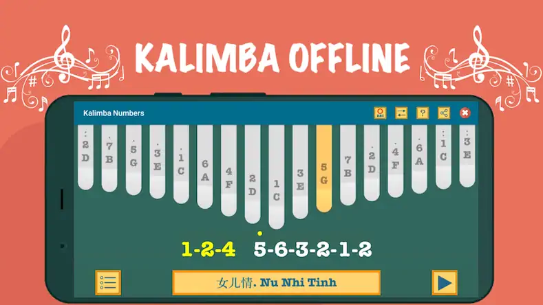 Скачать Kalimba App With Songs Numbers Взломанная [MOD Бесконечные монеты] APK на Андроид