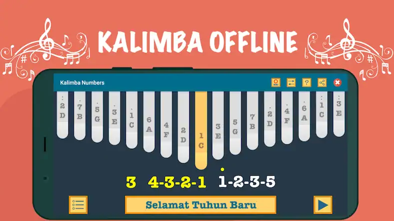 Скачать Kalimba App With Songs Numbers Взломанная [MOD Бесконечные монеты] APK на Андроид