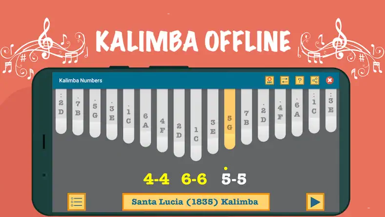 Скачать Kalimba App With Songs Numbers Взломанная [MOD Бесконечные монеты] APK на Андроид