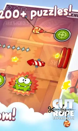 Скачать Cut the Rope: Experiments Взломанная [MOD Бесконечные деньги] APK на Андроид