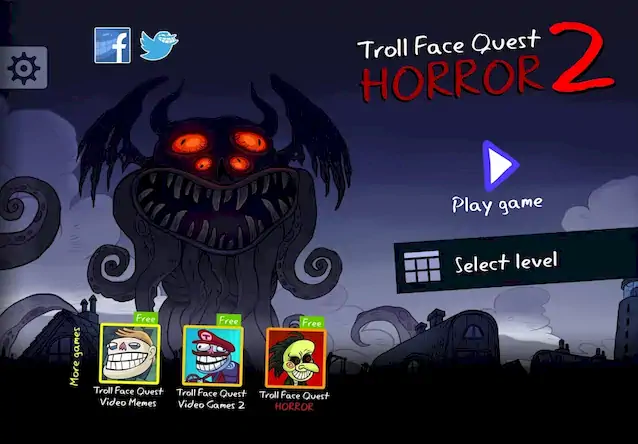Скачать Troll Face Quest: Horror 2 Взломанная [MOD Всё открыто] APK на Андроид