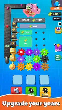 Скачать Gear Clicker Взломанная [MOD Бесконечные монеты] APK на Андроид