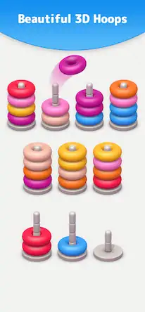 Скачать Color Sort 3D — Hoop Stack Взломанная [MOD Много монет] APK на Андроид