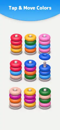 Скачать Color Sort 3D — Hoop Stack Взломанная [MOD Много монет] APK на Андроид