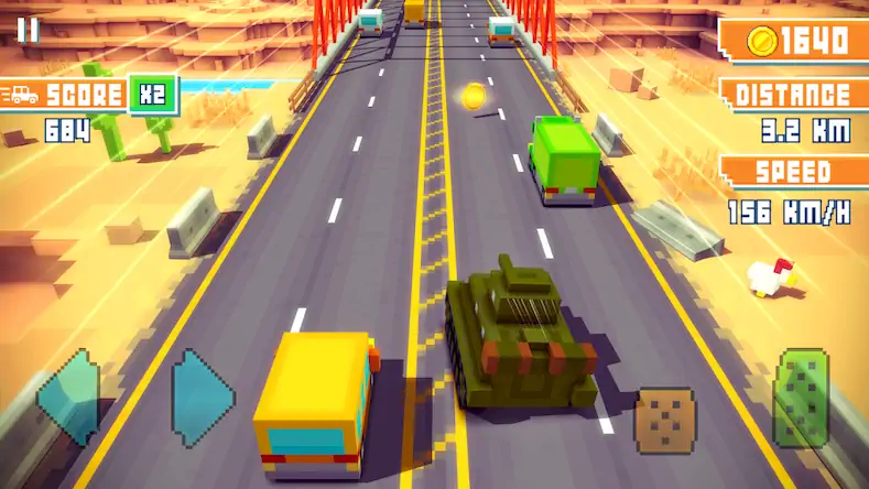 Скачать Blocky Highway: Traffic Racing Взломанная [MOD Всё открыто] APK на Андроид