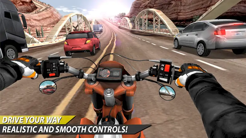 Скачать Moto Rider In Traffic Взломанная [MOD Бесконечные деньги] APK на Андроид