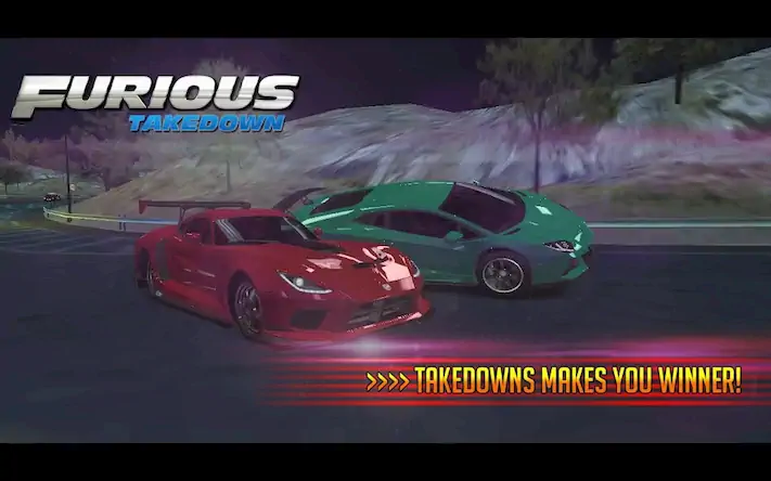 Скачать Furious: Takedown Racing Взломанная [MOD Много денег] APK на Андроид