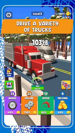Скачать Idle Truck Racing : Cybertruck Взломанная [MOD Много денег] APK на Андроид