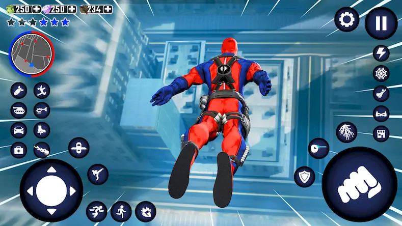 Скачать Синий Паук Игра: Супер Человек Взломанная [MOD Много монет] APK на Андроид