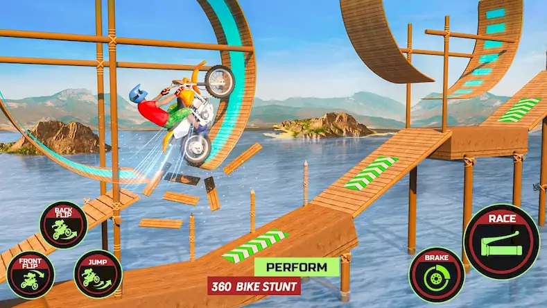 Скачать Motor Bike Stunt Racing Games Взломанная [MOD Много монет] APK на Андроид