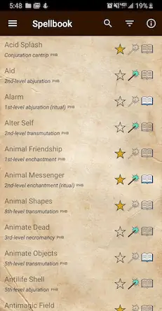 Скачать D&D Spellbook 5e Взломанная [MOD Всё открыто] APK на Андроид