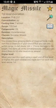 Скачать D&D Spellbook 5e Взломанная [MOD Всё открыто] APK на Андроид