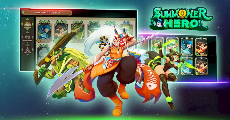 Скачать Summoner Hero: Epic Battle Взломанная [MOD Всё открыто] APK на Андроид