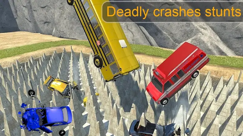Скачать Beam Drive Crash Death Stair C Взломанная [MOD Всё открыто] APK на Андроид