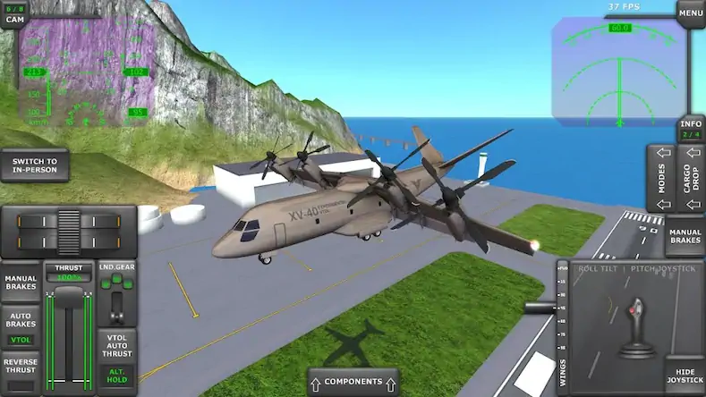 Скачать Turboprop Flight Simulator Взломанная [MOD Много денег] APK на Андроид