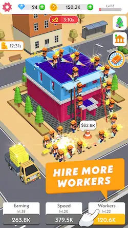 Скачать Idle Construction 3D Взломанная [MOD Бесконечные деньги] APK на Андроид