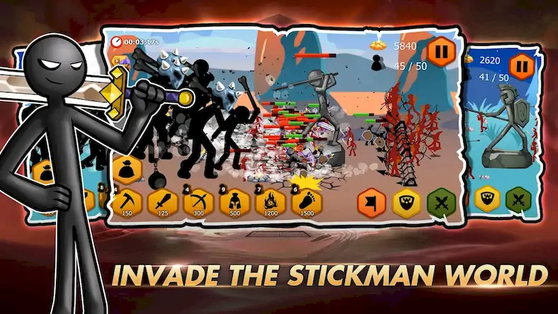 Скачать Stickman Battle War Взломанная [MOD Unlocked] APK на Андроид