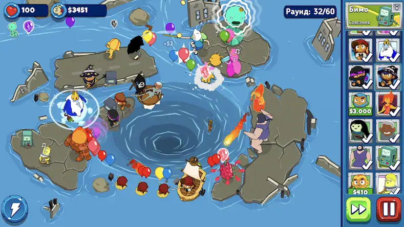 Скачать Bloons Adventure Time TD Взломанная [MOD Много денег] APK на Андроид