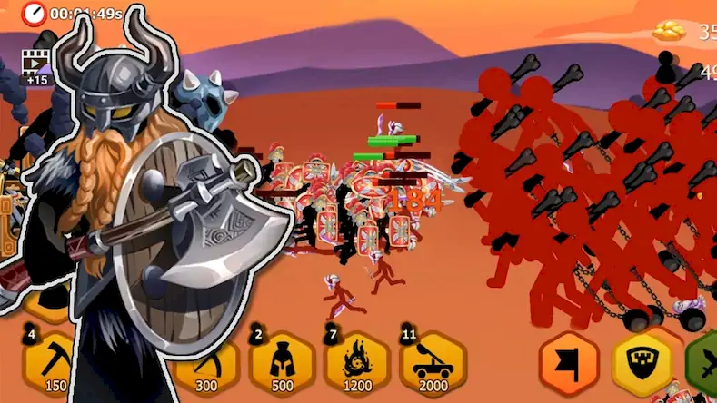 Скачать Stickman Battle 2: Empires War Взломанная [MOD Много монет] APK на Андроид