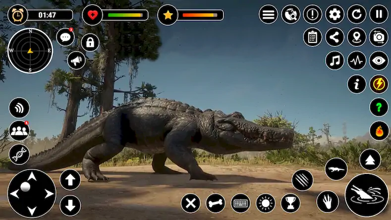 Скачать Animal Crocodile Attack Sim Взломанная [MOD Бесконечные монеты] APK на Андроид
