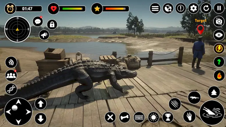Скачать Animal Crocodile Attack Sim Взломанная [MOD Бесконечные монеты] APK на Андроид